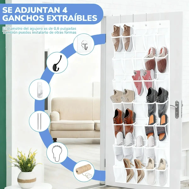 ORGANIZADOR DE ZAPATOS CON 35 BOLSILLOS PARA PUERTA - 4