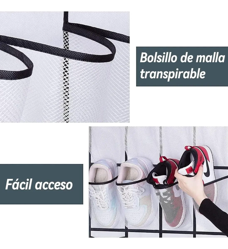 ORGANIZADOR DE ZAPATOS CON 35 BOLSILLOS PARA PUERTA - 7