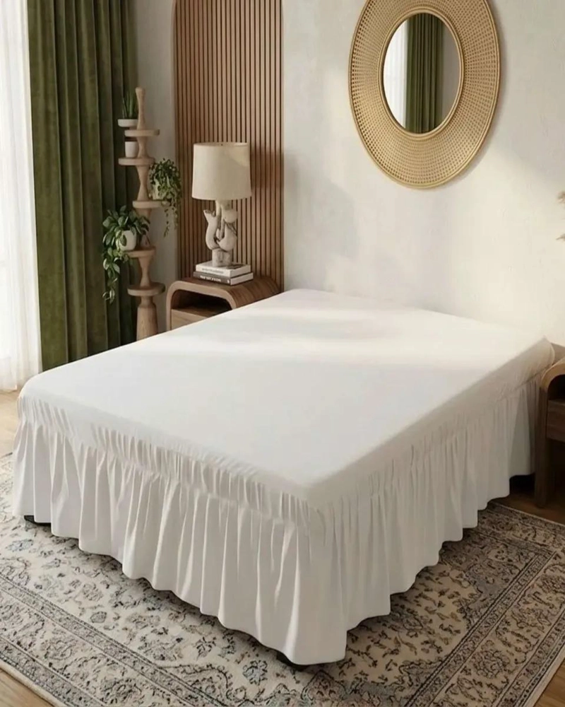 FALDON DE CAMA PLISADO PARA 2 PLAZAS CON ESTILO ELEGANTE - 1