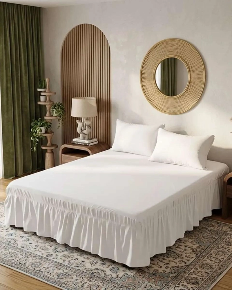 FALDON DE CAMA PLISADO PARA 2 PLAZAS CON ESTILO ELEGANTE - 2