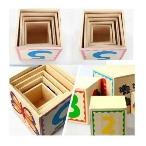JUGUETE DIDACTICO TORRE DE CUBOS APILABLES PARA NIÑOS - 2