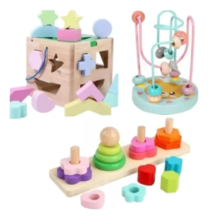 CUBO ENCAJE DE MADERA PARA APRENDIZAJE INFANTIL - 1