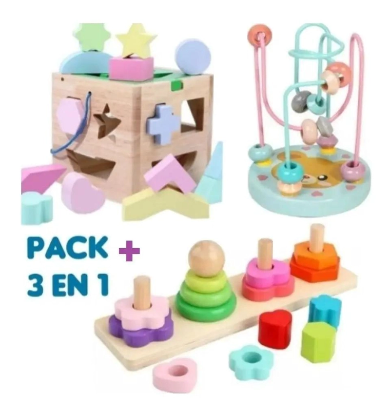CUBO ENCAJE DE MADERA PARA APRENDIZAJE INFANTIL - 2