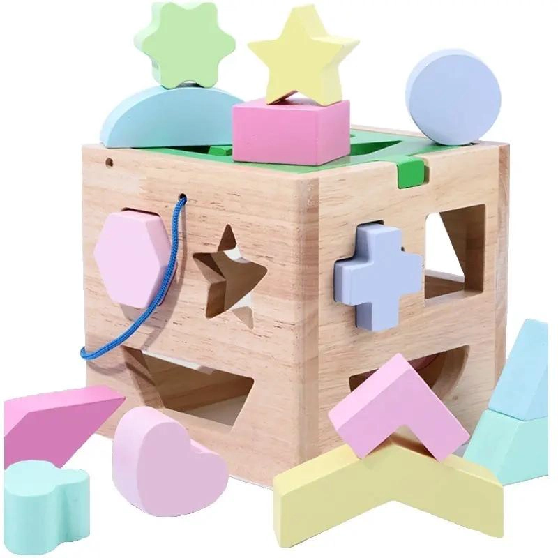 CUBO ENCAJE DE MADERA PARA APRENDIZAJE INFANTIL - 3
