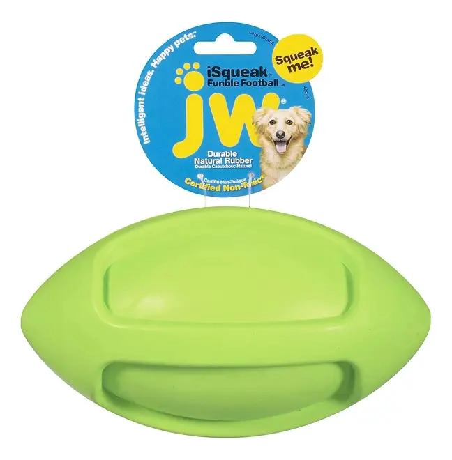 PELOTA DE RUGBY PARA PERROS DE CAUCHO RESISTENTE Y DIVERTIDA - 1