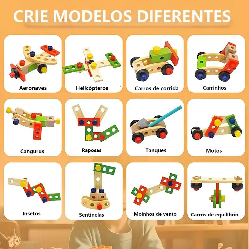 KIT EDUCATIVO DE HERRAMIENTAS DE MADERA PARA NIÑOS - 5