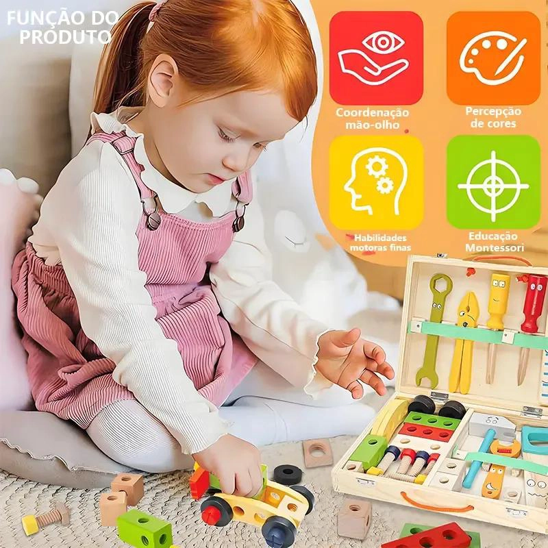 KIT EDUCATIVO DE HERRAMIENTAS DE MADERA PARA NIÑOS - 7