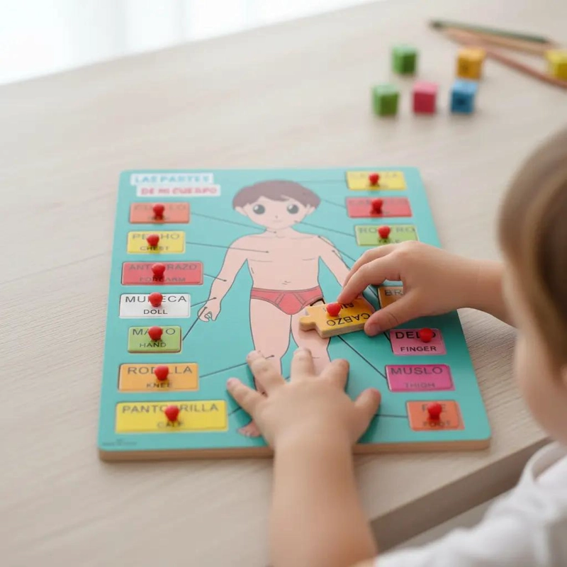 ROMPECABEZAS EDUCATIVO DE ENCASTRE PARA APRENDER PARTES DEL CUERPO - 2