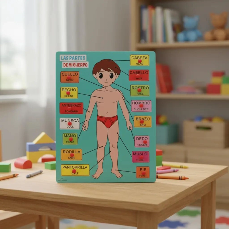 ROMPECABEZAS EDUCATIVO DE ENCASTRE PARA APRENDER PARTES DEL CUERPO - 4