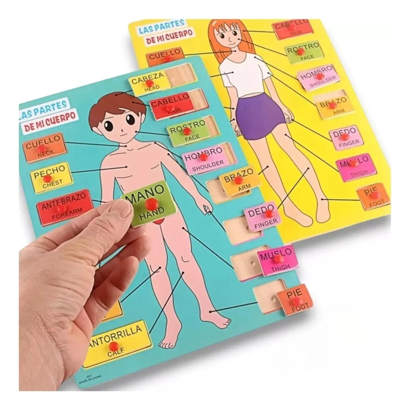 ROMPECABEZAS EDUCATIVO DE ENCASTRE PARA APRENDER PARTES DEL CUERPO - 8