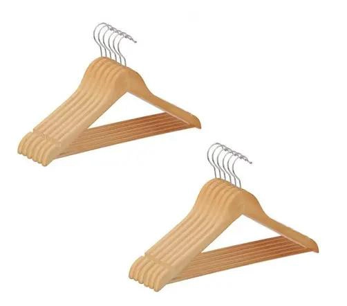 COLGADORES DE ROPA DE MADERA NATURAL PACK DE 50 UNIDADES - 1