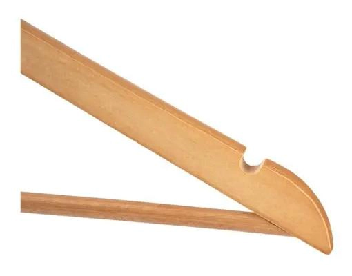 COLGADORES DE ROPA DE MADERA NATURAL PACK DE 50 UNIDADES - 2