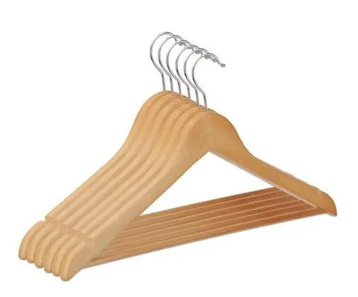 COLGADORES DE ROPA DE MADERA NATURAL PACK DE 50 UNIDADES - 3