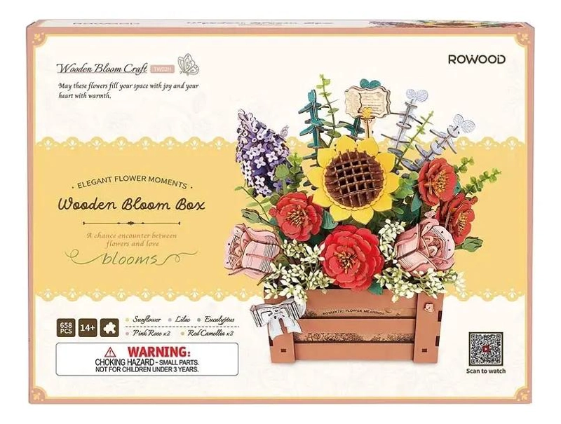 PUZZLE 3D RAMO DE FLORES EN CAJA DE MADERA - 7