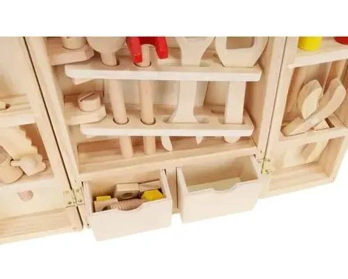CAJA DE HERRAMIENTAS DE MADERA PARA NIÑOS CON ACCESORIOS - 2