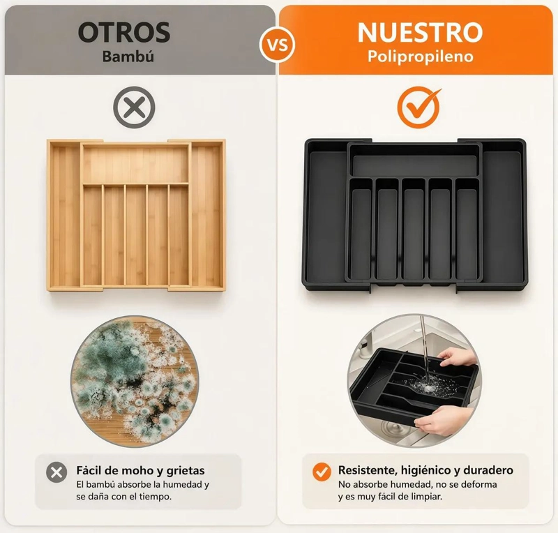 ORGANIZADOR DE CUBIERTOS AJUSTABLE CON 8 COMPARTIMENTOS - 7