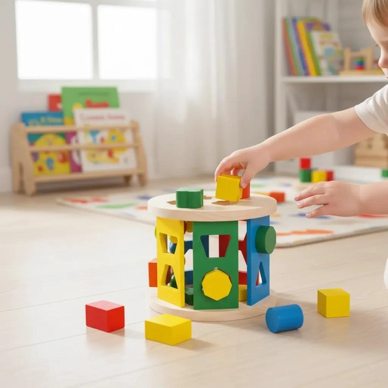 CLASIFICADOR DE FORMAS DE MADERA MULTICOLOR PARA NIÑOS - 3