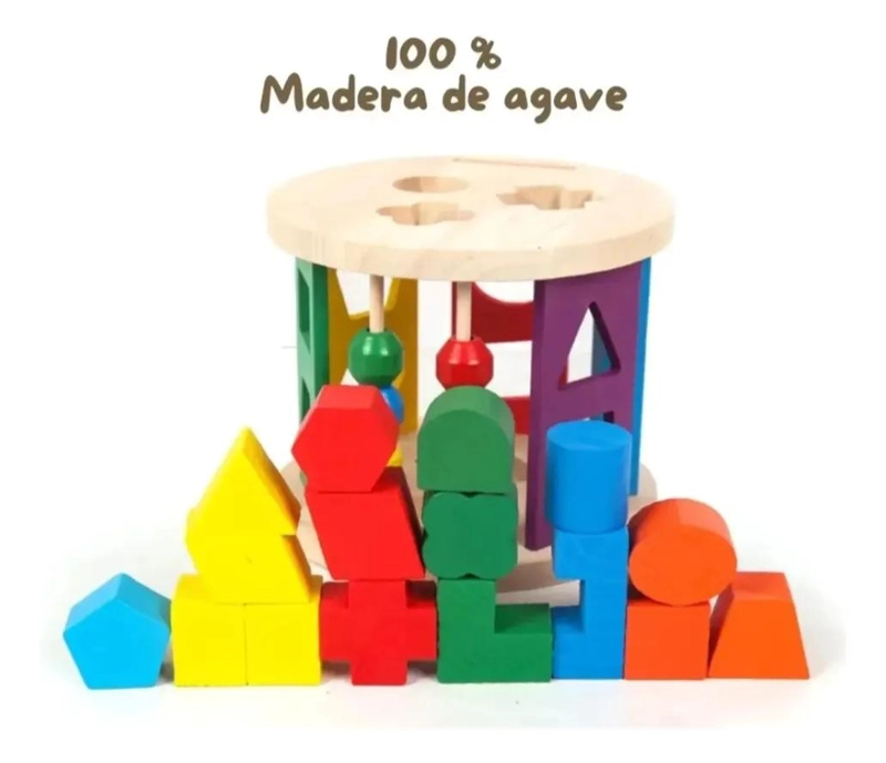 CLASIFICADOR DE FORMAS DE MADERA MULTICOLOR PARA NIÑOS - 4