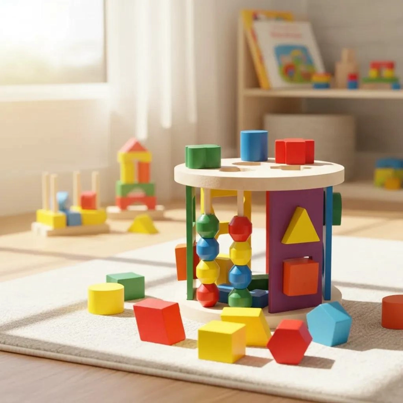 CLASIFICADOR DE FORMAS DE MADERA MULTICOLOR PARA NIÑOS - 8