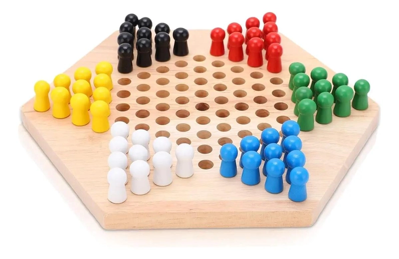 JUEGO DE DAMAS CHINAS DE MADERA PARA NIÑOS Y ADULTOS - 1