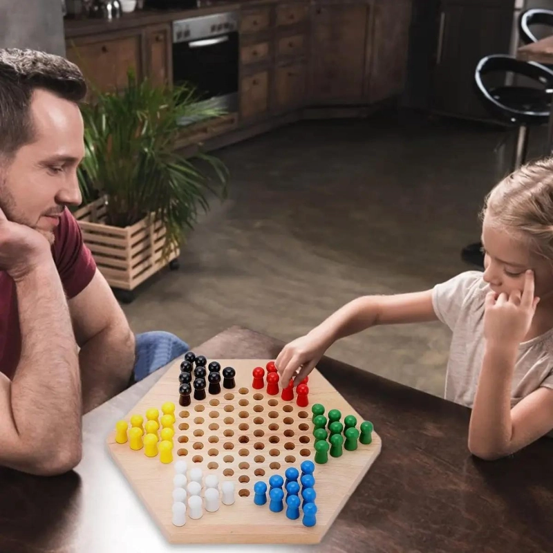 JUEGO DE DAMAS CHINAS DE MADERA PARA NIÑOS Y ADULTOS - 2