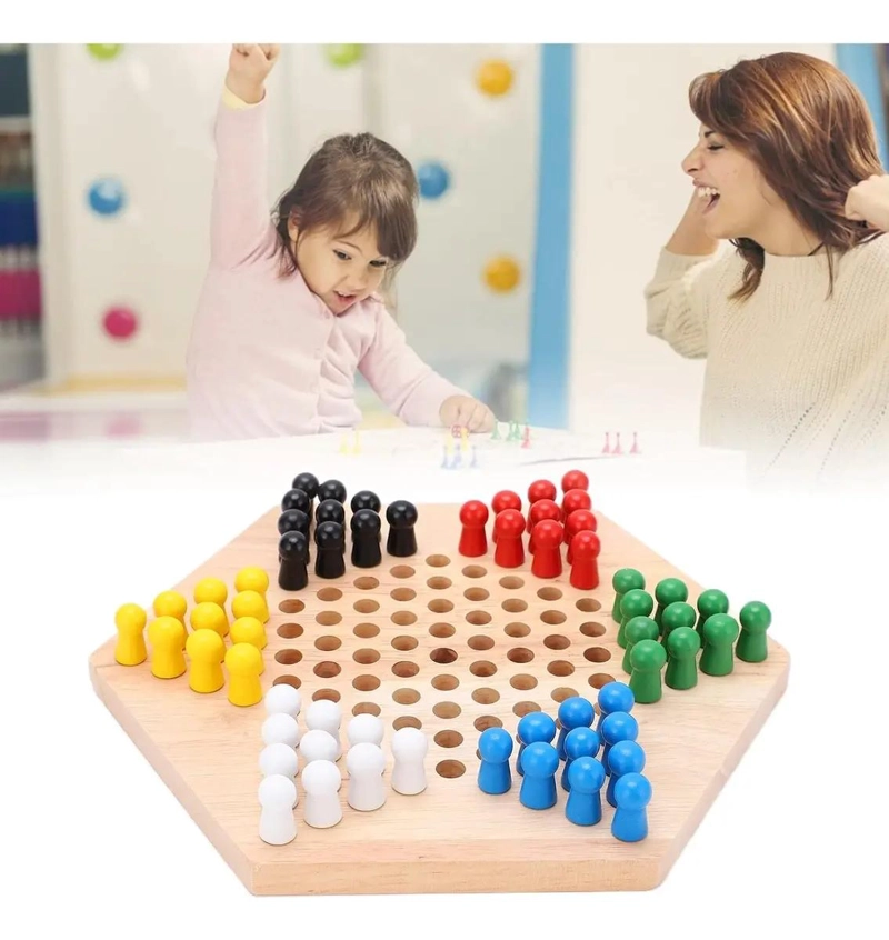 JUEGO DE DAMAS CHINAS DE MADERA PARA NIÑOS Y ADULTOS - 3