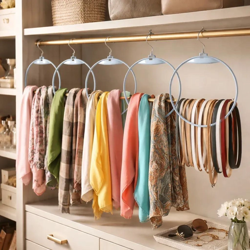 PACK DE 10 COLGADORES REDONDOS DE PLASTICO PARA ROPA - 3