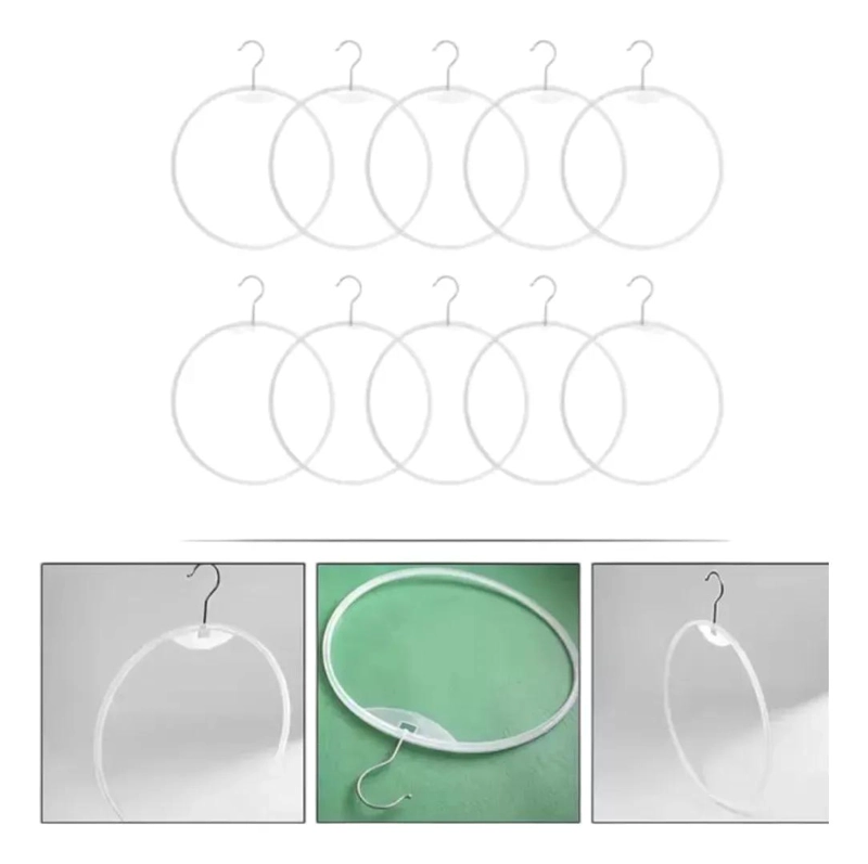 PACK DE 10 COLGADORES REDONDOS DE PLASTICO PARA ROPA - 4
