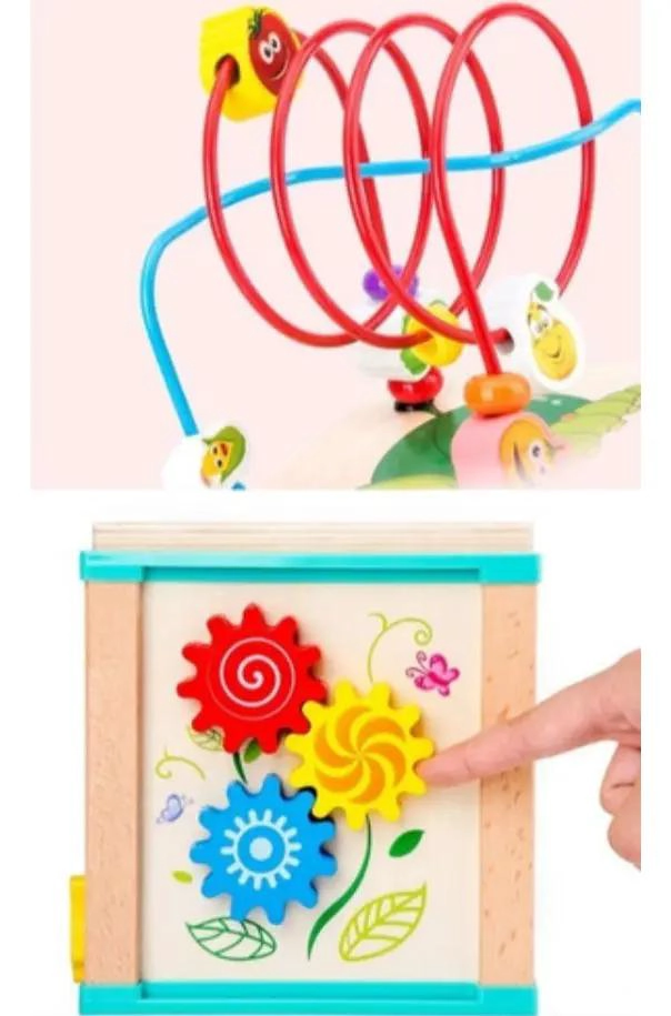 CUBO DIDACTICO MULTIFUNCIONAL ESTILO MONTESSORI PARA NIÑOS - 3