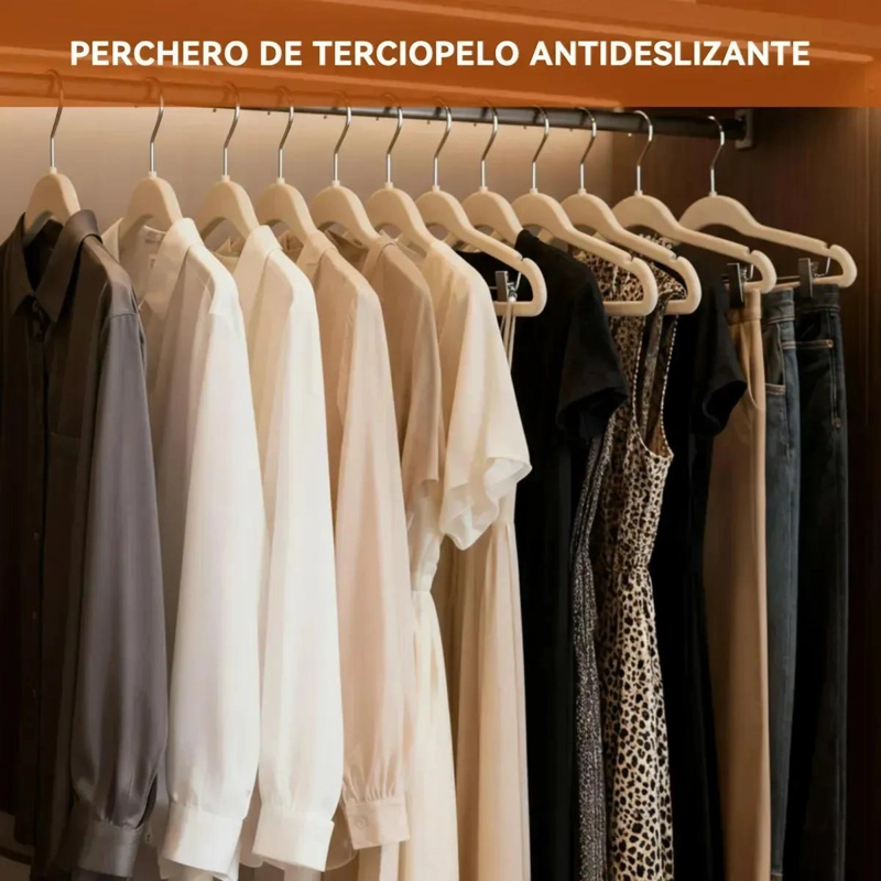 PACK DE 30 PERCHAS ANTIDESLIZANTES DE TERCIOPELO BLANCO - 5