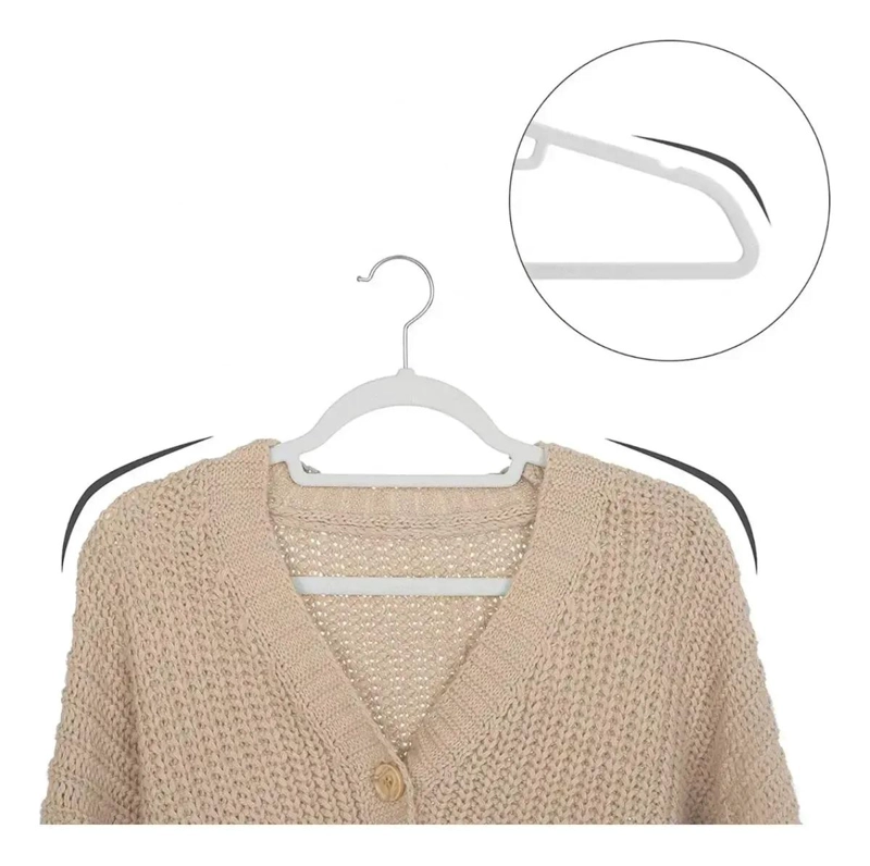PACK DE 30 PERCHAS ANTIDESLIZANTES DE TERCIOPELO BLANCO - 8