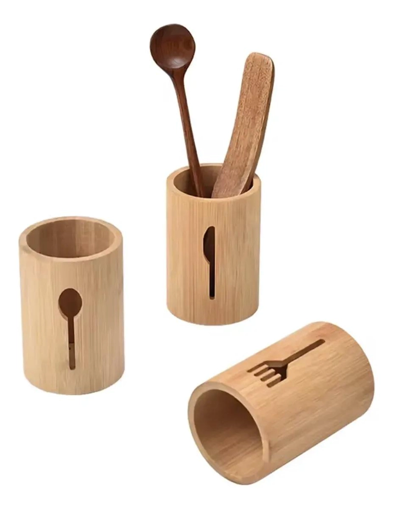 SOPORTE DE BAMBU PARA CUCHILLOS Y UTENSILIOS DE COCINA - 3