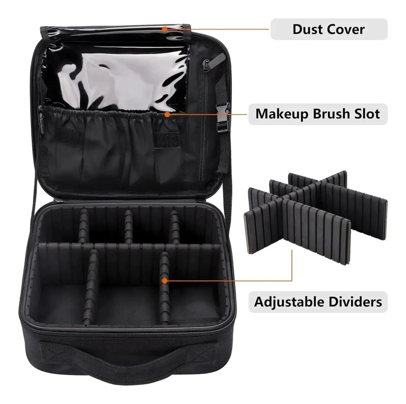 ORGANIZADOR DE MAQUILLAJE PORTATIL CON DIVISOR AJUSTABLE - 2