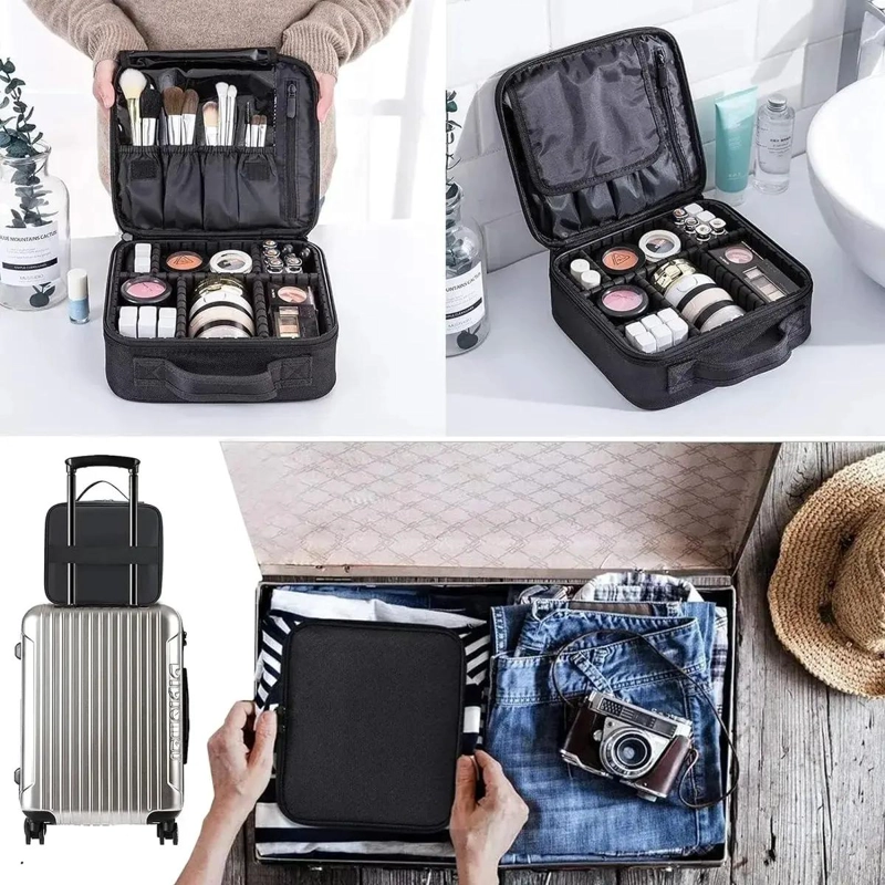 ORGANIZADOR DE MAQUILLAJE PORTATIL CON DIVISOR AJUSTABLE - 5