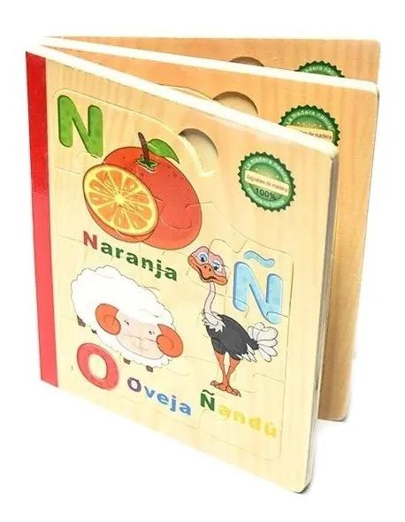PACK DE 2 LIBROS DE MADERA CON ROMPECABEZAS ABECEDARIO - 3