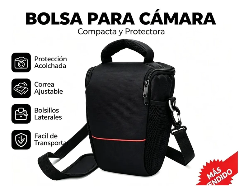BOLSO ACOLCHADO PARA CAMARA DSLR Y MIRRORLESS LIGERO - 1