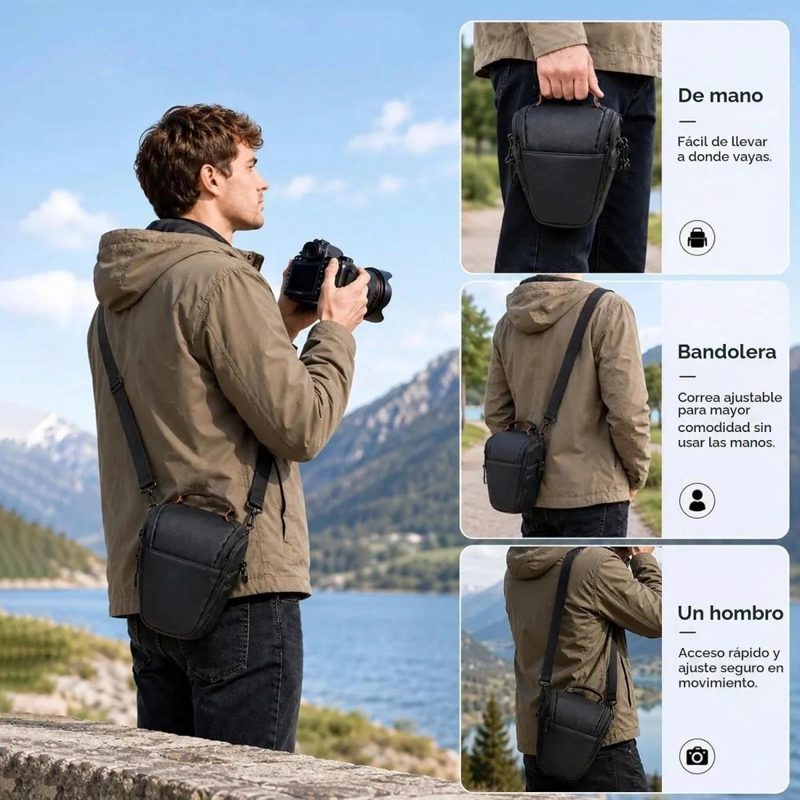 BOLSO ACOLCHADO PARA CAMARA DSLR Y MIRRORLESS LIGERO - 7