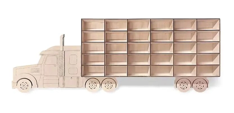 CAJA ORGANIZADORA DE MADERA PARA PARED CON DISEÑO DE CAMION - 1