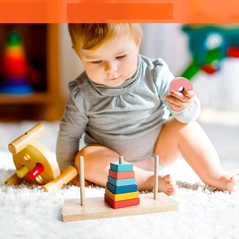 BLOQUES DE CONSTRUCCION MONTESSORI TORRE DE MADERA PARA NIÑOS - 6