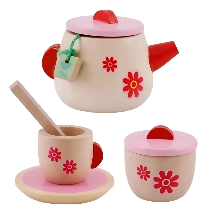 SET DE TE  DE MADERA PARA NIÑOS JUEGO DIDACTICO ESTILO MONTESSORI - 2