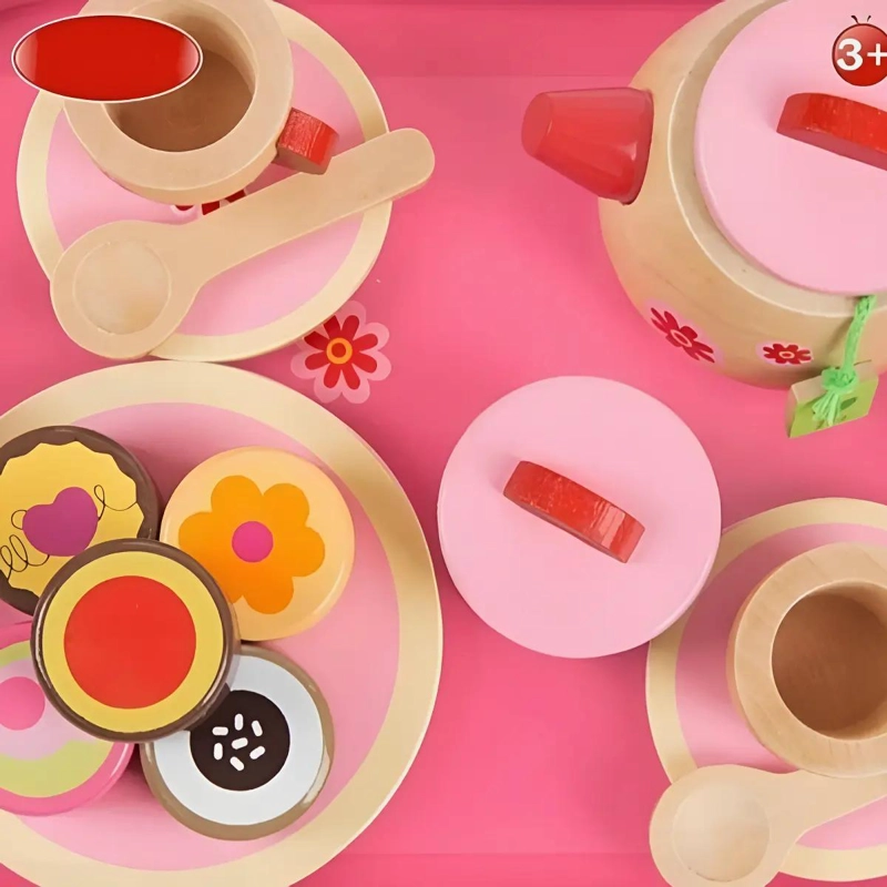 SET DE TE  DE MADERA PARA NIÑOS JUEGO DIDACTICO ESTILO MONTESSORI - 3