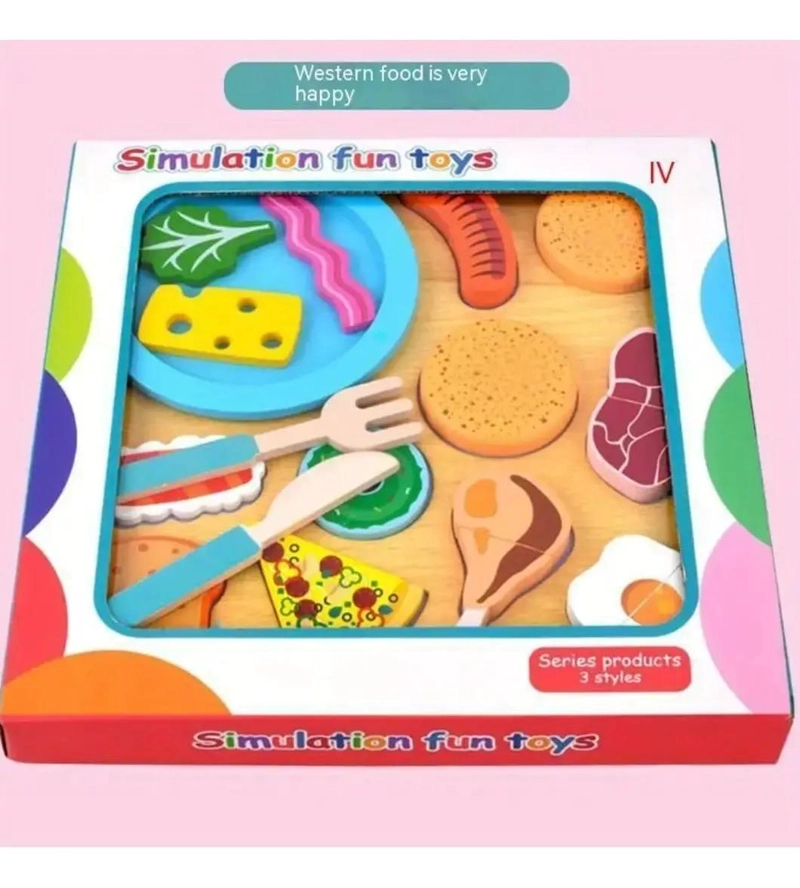 JUEGO DE COCINA DE MADERA CON ALIMENTOS PARA NIÑOS - 4