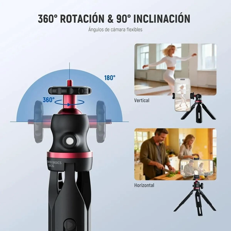 MINI TRIPODE PORTATIL PARA CAMARAS Y SMARTPHONES CON ROTACION 360° - 3