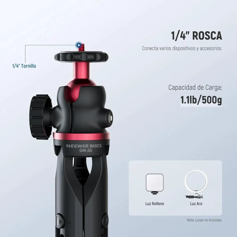 MINI TRIPODE PORTATIL PARA CAMARAS Y SMARTPHONES CON ROTACION 360° - 4