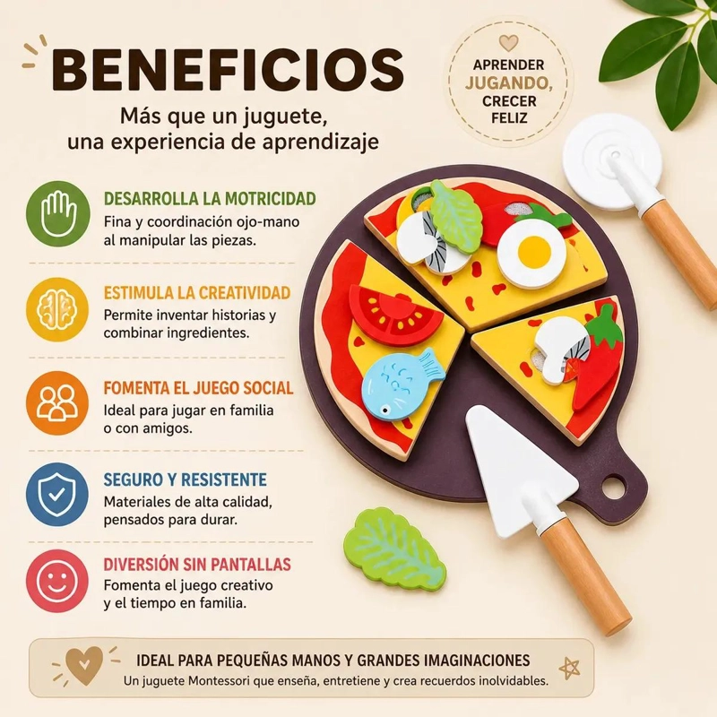 SET DIDACTICO DE COCINA CON PIEZAS DE MADERA PARA NIÑOS - 3