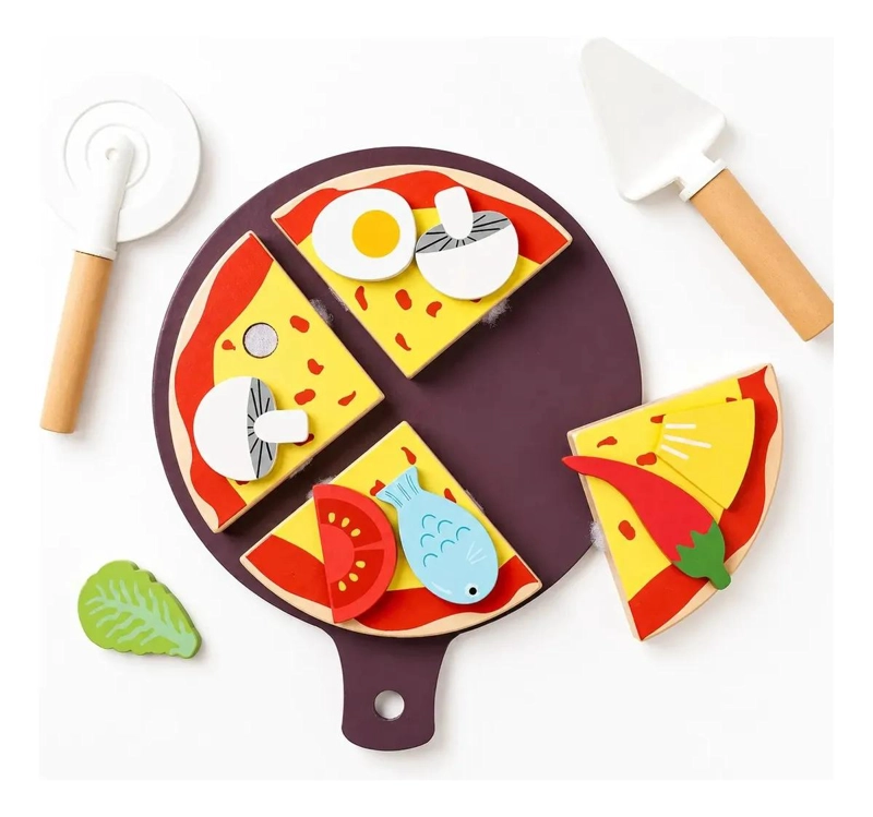 SET DIDACTICO DE COCINA CON PIEZAS DE MADERA PARA NIÑOS - 6