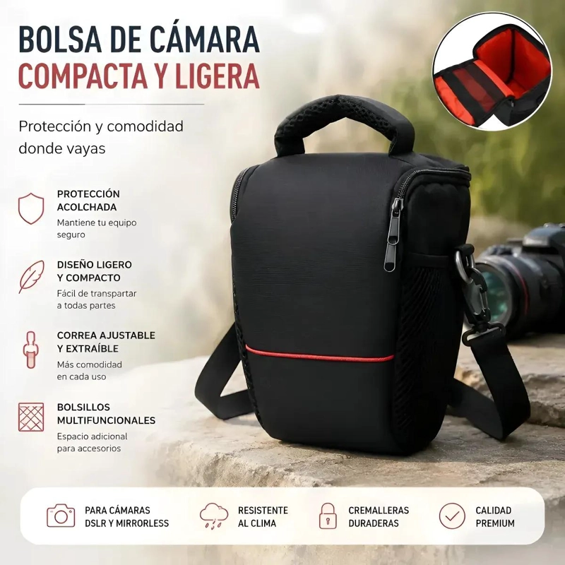 BOLSO ANTIGOLPES IMPERMEABLE PARA CAMARAS Y LENTES - 2