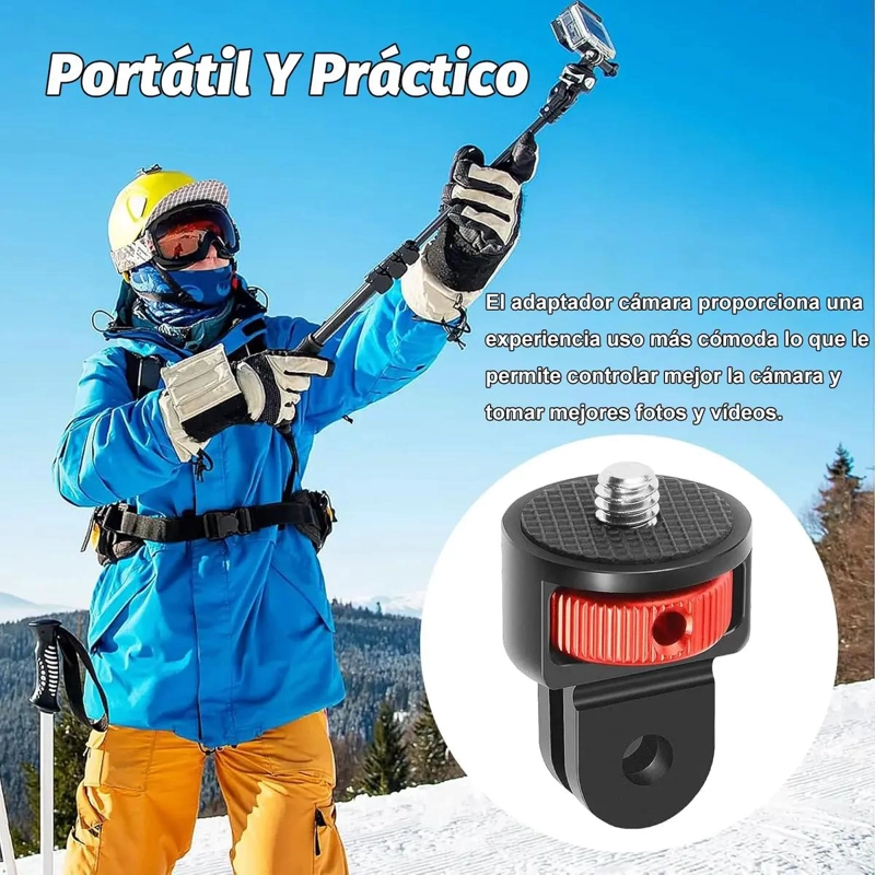 ADAPTADOR DE TRIPODE GIRATORIO 360° DE ALUMINIO PARA CAMARAS - 4