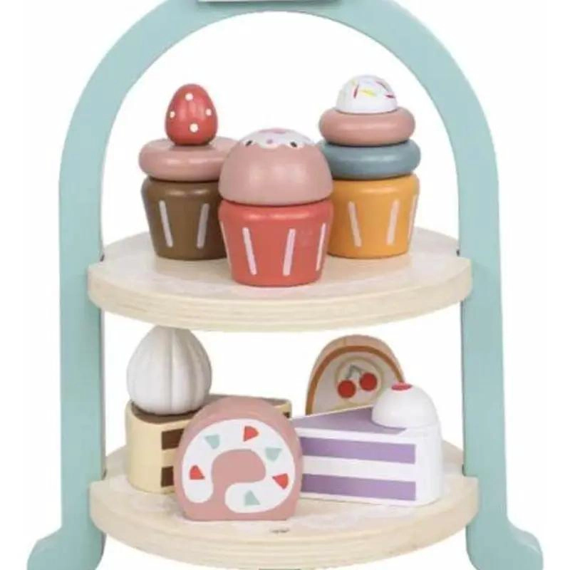 JUEGO DE POSTRES Y CUPCAKES DE MADERA PARA NIÑOS - 1