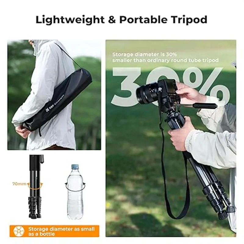 TRIPODE DE ALUMINIO COMPACTO PARA CAMARA Y CELULAR CON ADAPTADOR - 6